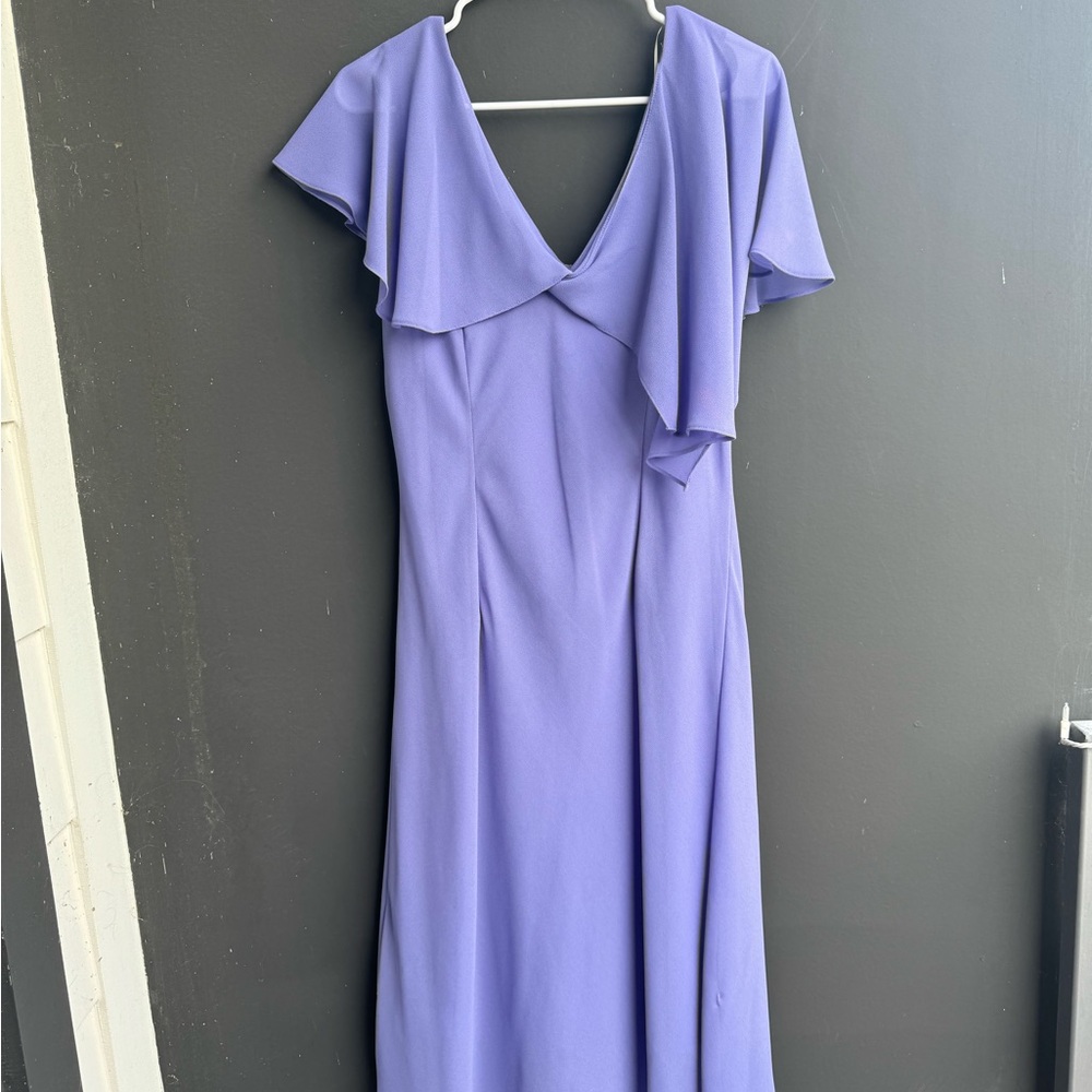 Lilac Ruffle V-Neck Maxi Dress - Picture 4 of 6
